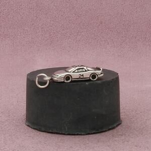 sterling silver vintage nascar #24 race car charm pendant